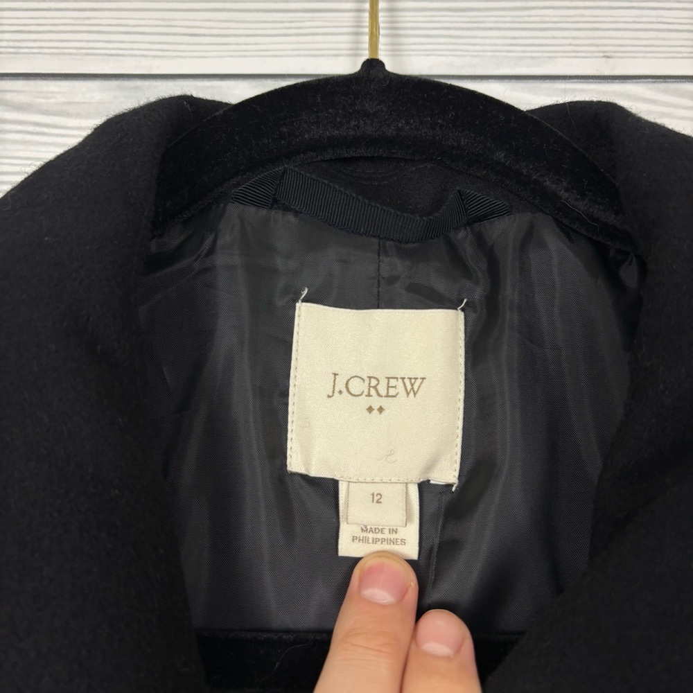 J. Crew Factory Uptown Wool Dress Coat Black Size 12 - Picture 3 of 7